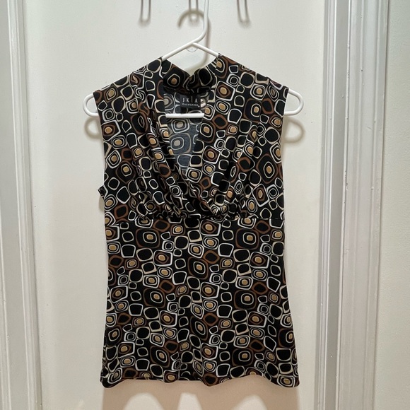 Abstract Print Sleeveless Top Bundle M Brown Multi M - Picture 9 of 11